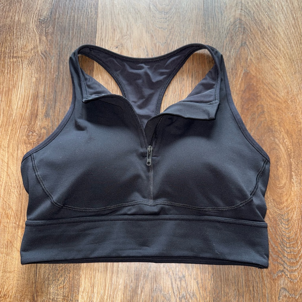 Under Armour Black Sports Bra With Zip Front